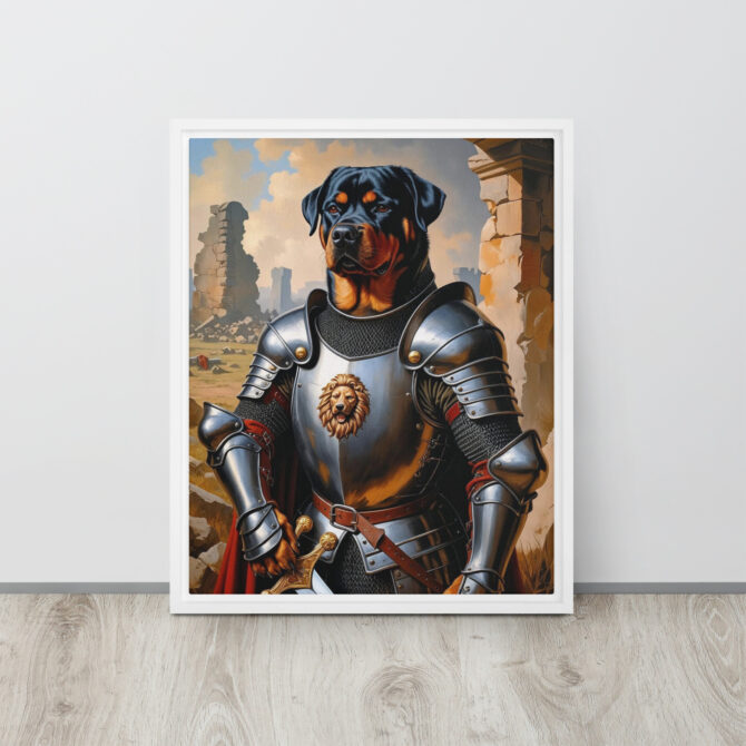 Custom Renaissance Pet Portrait – The Knight of Naples (Framed Canvas) - Image 13