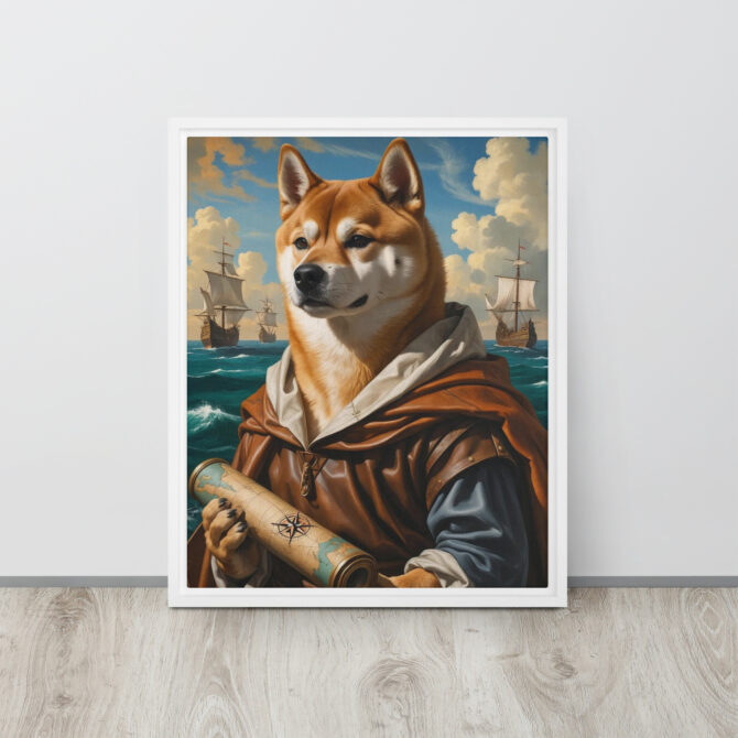 Marco Pawlo the Explorer – Custom Renaissance Pet Portrait on Framed Canvas - Image 13