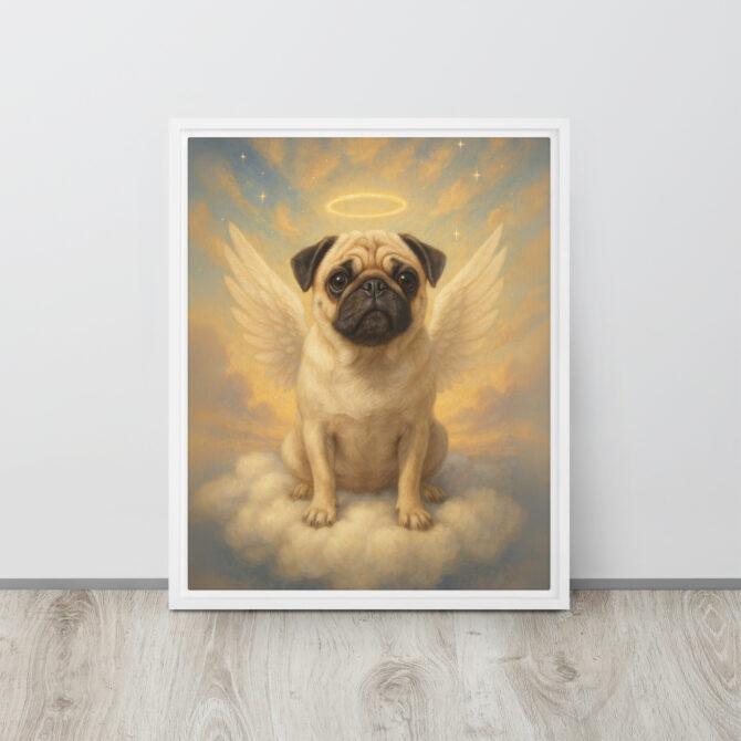 Heavenly Pet Memorial Canvas – Angel Wings Tribute Art - Image 8