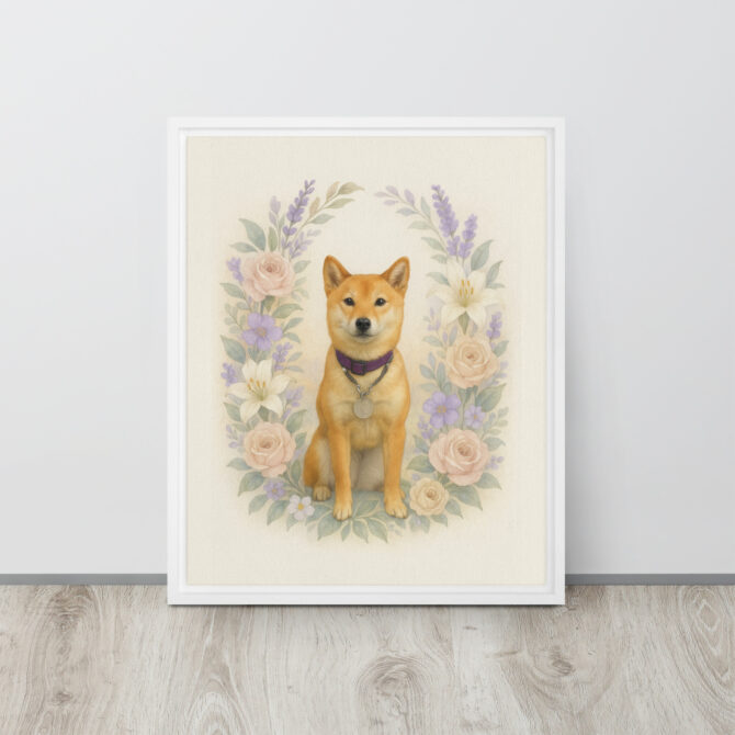 Custom Pet Memorial – Floral Wreath Framed Canvas Tribute - Image 8