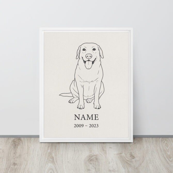 Custom Minimalist Pet Memorial Line Art – Framed Canvas - Image 8