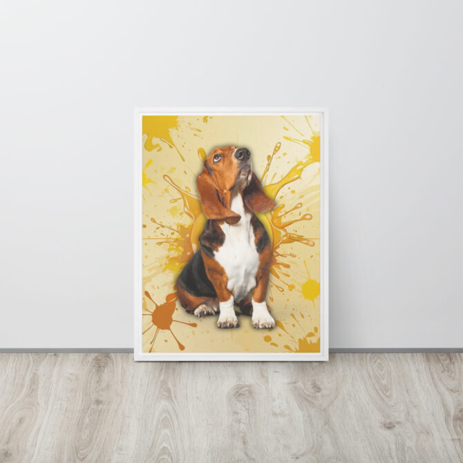 Color-Boom Pet Portrait – Yellow Canvas (Framed) - Image 14