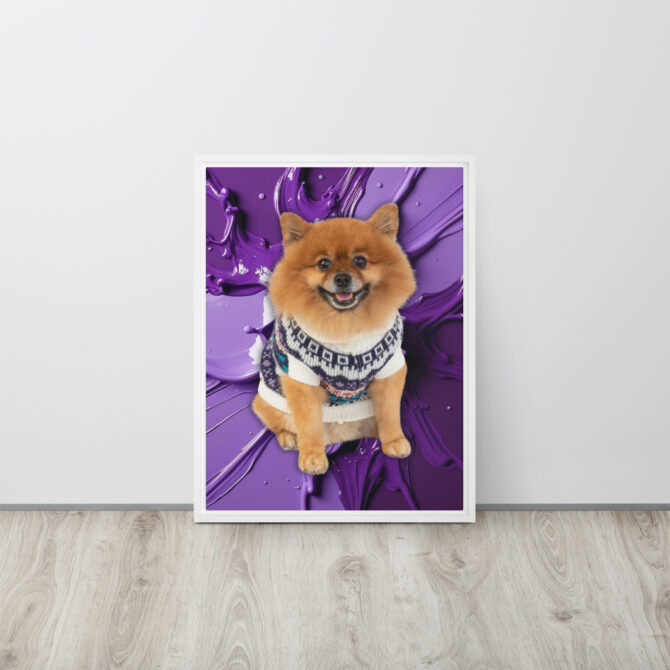 Color-Boom Pet Portrait – Purple Canvas (Framed) - Image 15