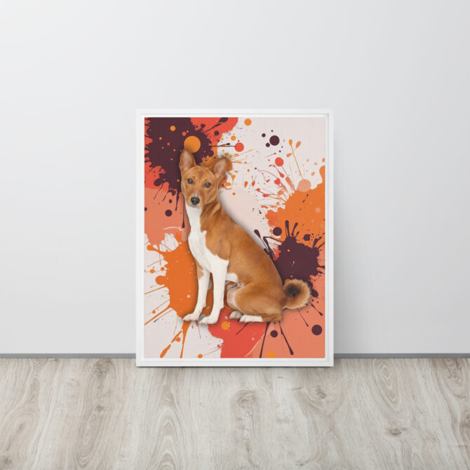 Color-Boom Pet Portrait – Orange Canvas (Framed) - Image 14