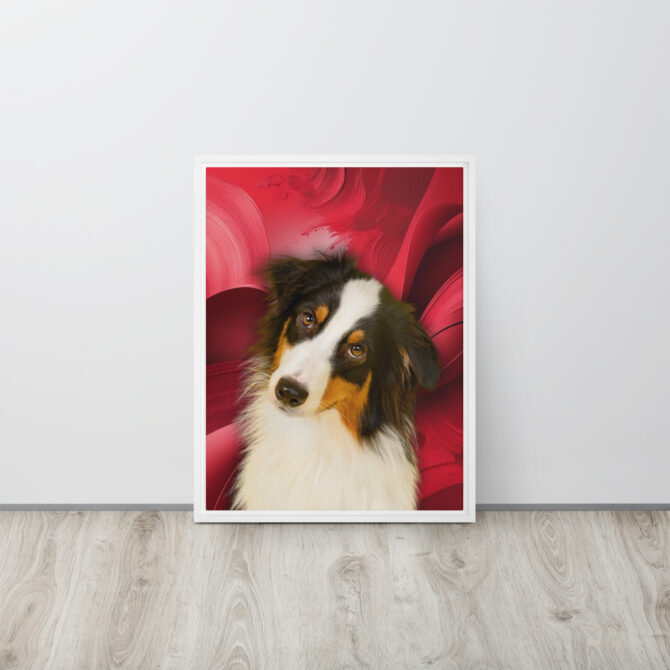 Color-Boom Pet Portrait – Red Canvas (Framed) - Image 15