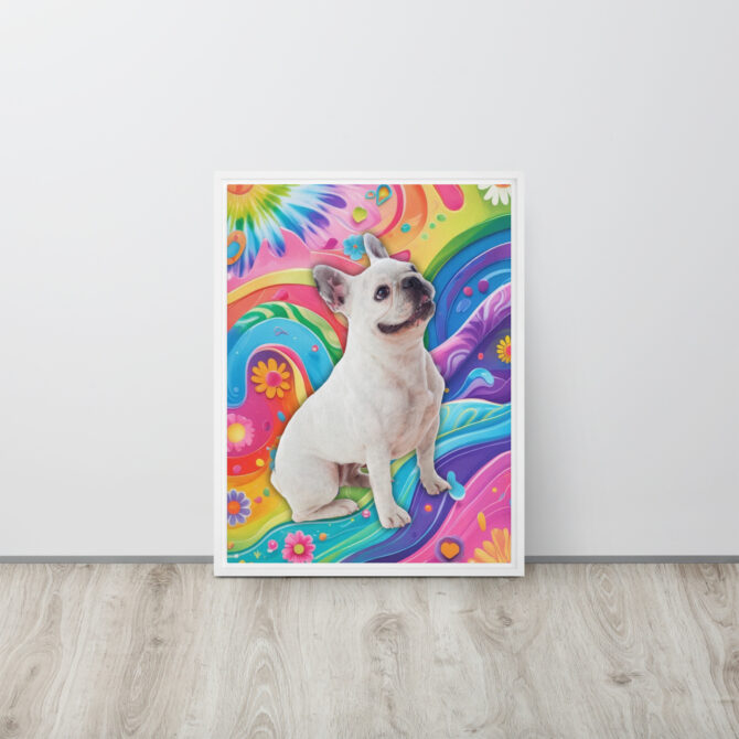 Color-Boom Pet Portrait – Rainbow Hippie Canvas (Framed) - Image 14