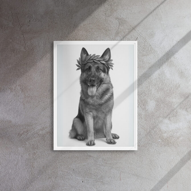 Roman Crown Custom Pet Portrait – Framed Canvas Print - Image 6