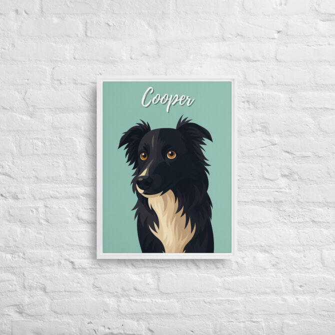 Modern Pet Portrait – Vector Style on Framed Canvas - Image 7