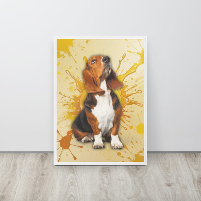 Color-Boom Pet Portrait – Yellow Canvas (Framed) - Image 15