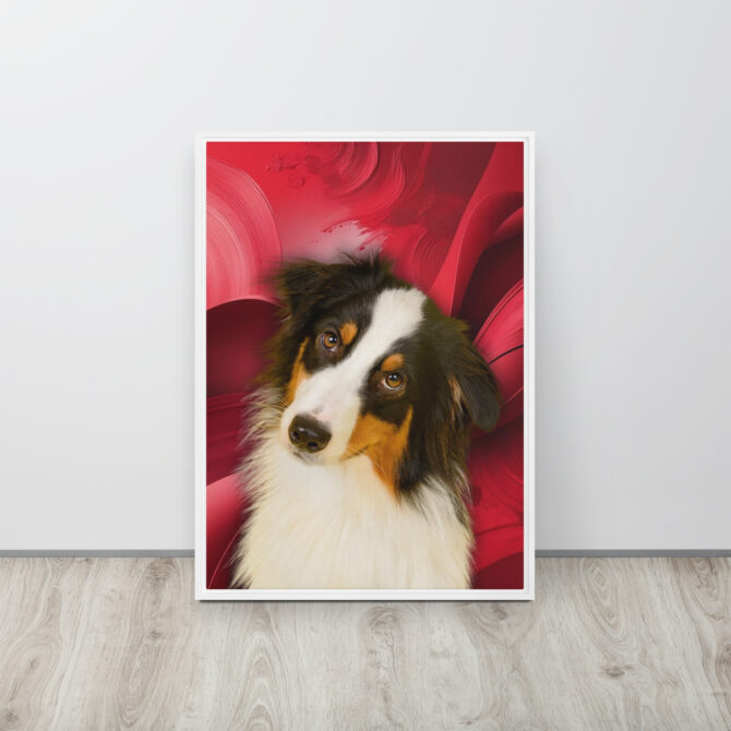 Color-Boom Pet Portrait – Red Canvas (Framed) - Image 16