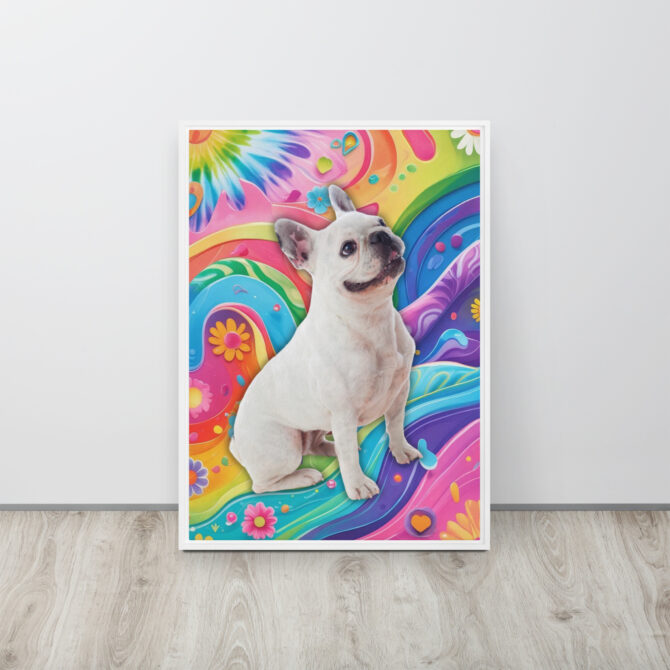Color-Boom Pet Portrait – Rainbow Hippie Canvas (Framed) - Image 15