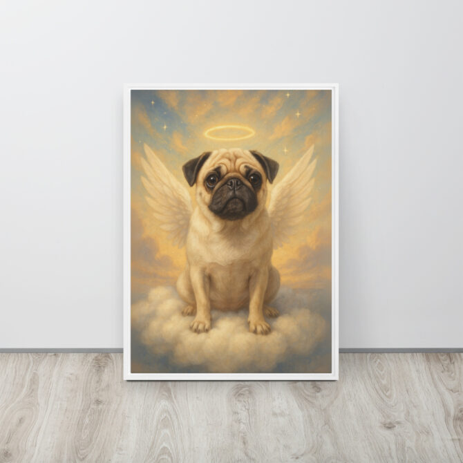 Heavenly Pet Memorial Canvas – Angel Wings Tribute Art - Image 9