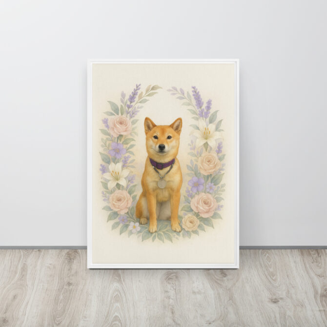Custom Pet Memorial – Floral Wreath Framed Canvas Tribute - Image 9