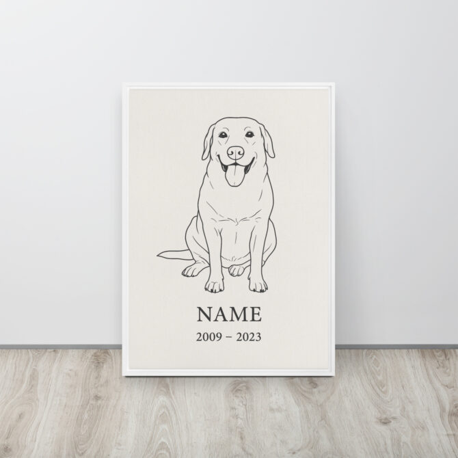Custom Minimalist Pet Memorial Line Art – Framed Canvas - Image 9
