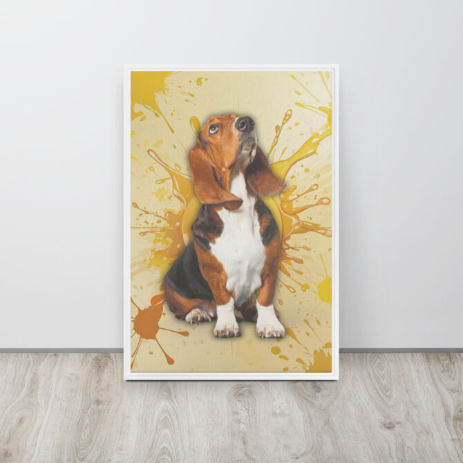 Color-Boom Pet Portrait – Yellow Canvas (Framed) - Image 16