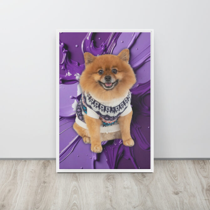 Color-Boom Pet Portrait – Purple Canvas (Framed) - Image 16