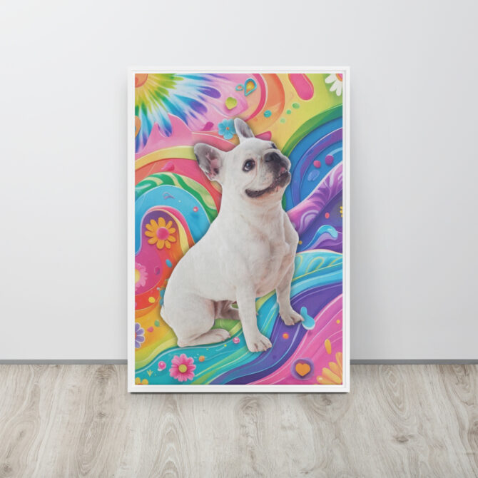 Color-Boom Pet Portrait – Rainbow Hippie Canvas (Framed) - Image 16