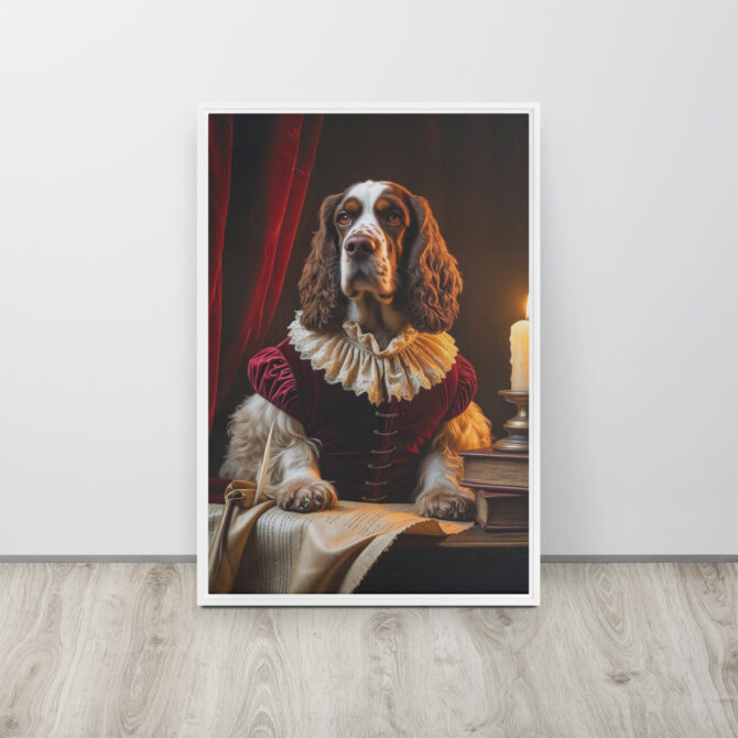 Custom Renaissance Pet Portrait – “Sir Barktangelo the Bard” (Framed Canvas) - Image 11