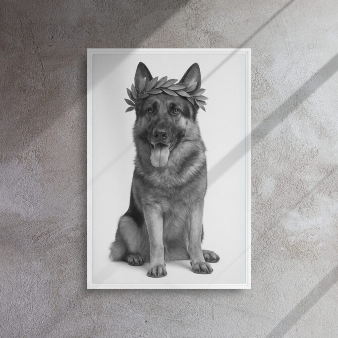 Roman Crown Custom Pet Portrait – Framed Canvas Print - Image 7
