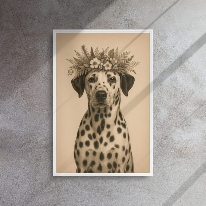 Foliage Floral Pet Portrait on Canvas – Custom Animal Art