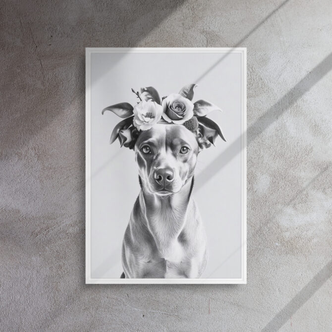 Full Bloom Floral Pet Portrait – Custom Canvas Print - Image 8