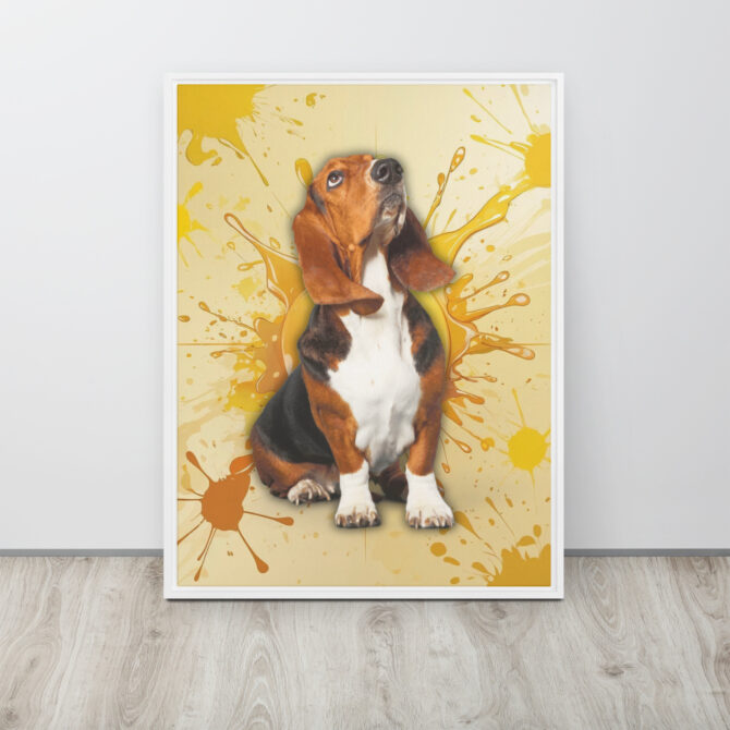Color-Boom Pet Portrait – Yellow Canvas (Framed) - Image 17