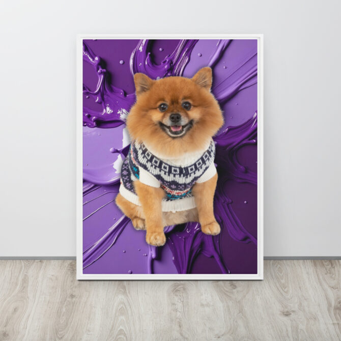 Color-Boom Pet Portrait – Purple Canvas (Framed) - Image 17