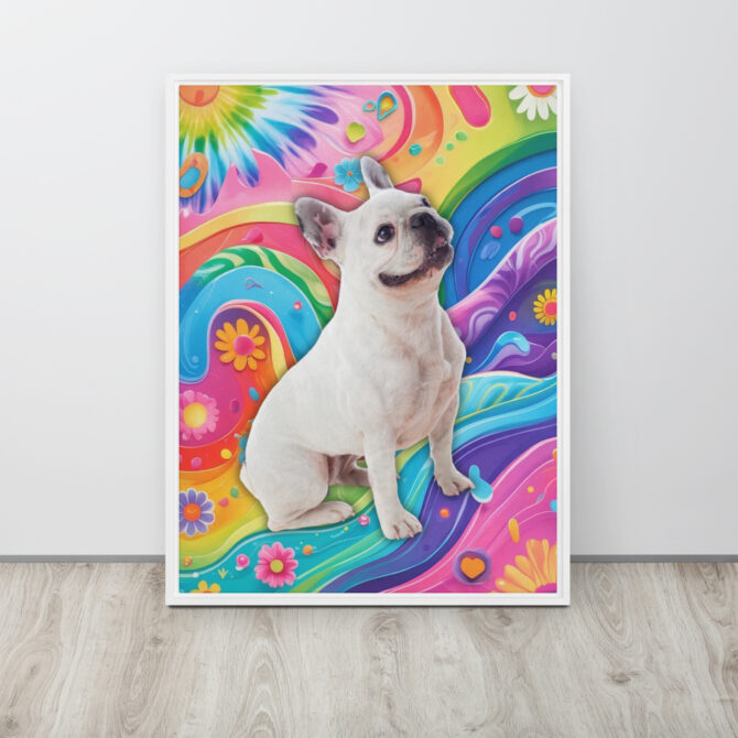 Color-Boom Pet Portrait – Rainbow Hippie Canvas (Framed) - Image 17