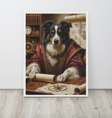 Leonardog da Vinci – Custom Renaissance Pet Portrait on Framed Canvas