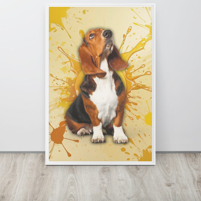 Color-Boom Pet Portrait – Yellow Canvas (Framed) - Image 18