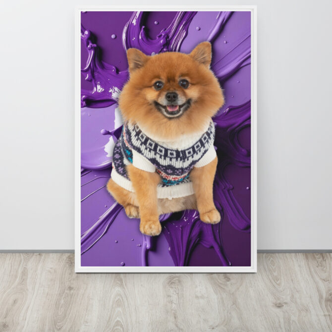 Color-Boom Pet Portrait – Purple Canvas (Framed) - Image 18