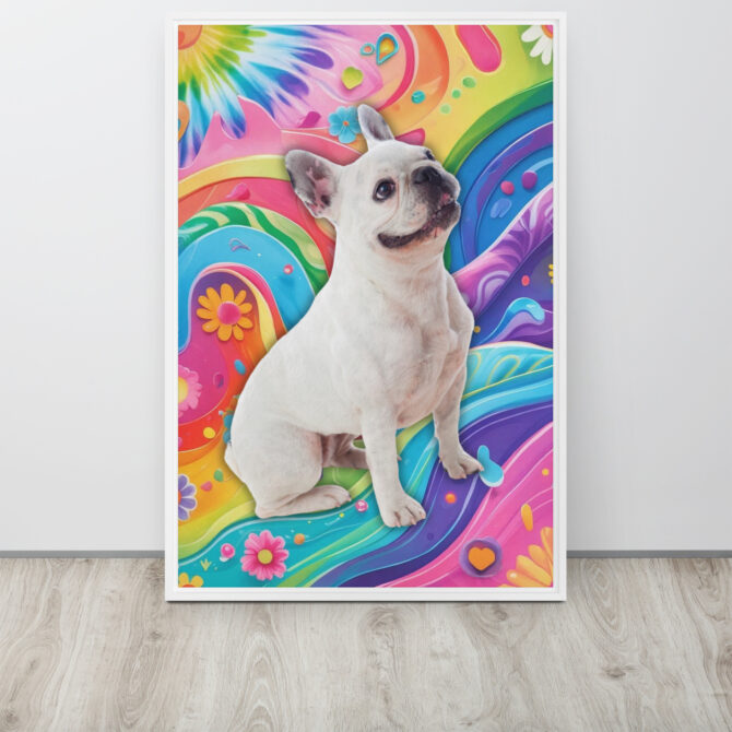 Color-Boom Pet Portrait – Rainbow Hippie Canvas (Framed) - Image 18
