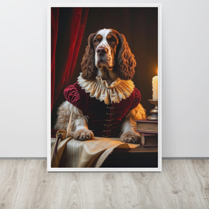 Custom Renaissance Pet Portrait – “Sir Barktangelo the Bard” (Framed Canvas) - Image 12