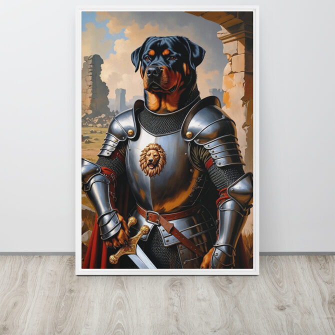 Custom Renaissance Pet Portrait – The Knight of Naples (Framed Canvas) - Image 15
