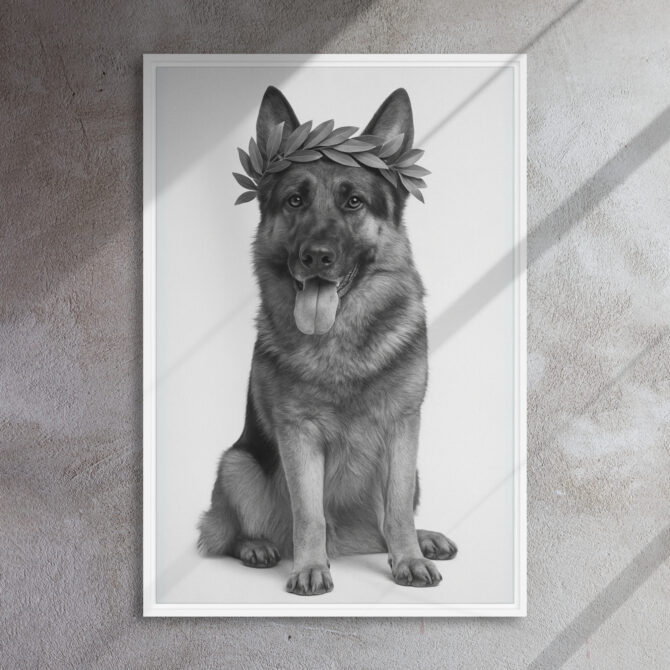 Roman Crown Custom Pet Portrait – Framed Canvas Print - Image 8