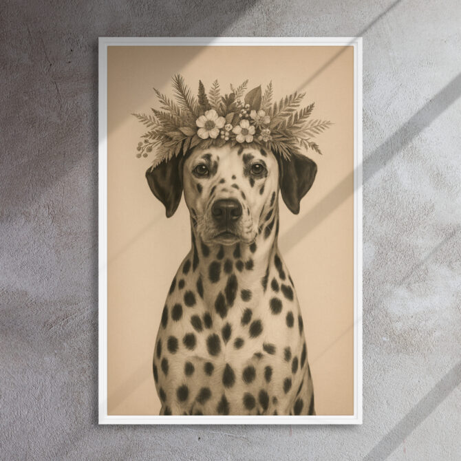 Foliage Floral Pet Portrait on Canvas – Custom Animal Art - Image 8
