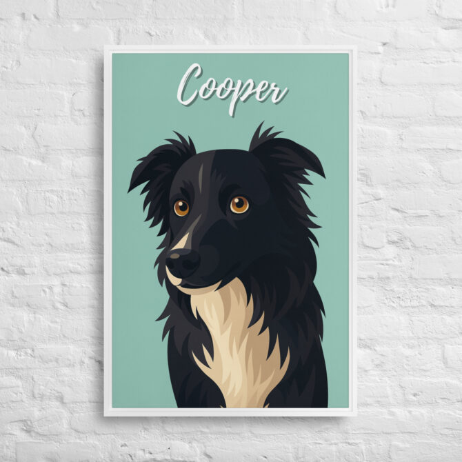 Modern Pet Portrait – Vector Style on Framed Canvas - Image 8