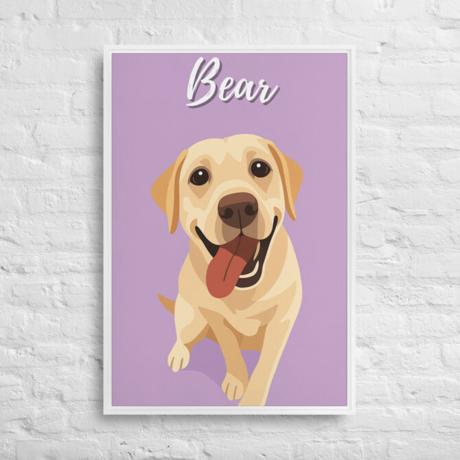 Custom Modern Pet Portrait – Minimalist Vector Canvas - Thistle - Image 8