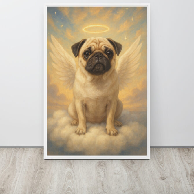 Heavenly Pet Memorial Canvas – Angel Wings Tribute Art - Image 10