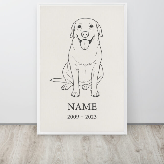 Custom Minimalist Pet Memorial Line Art – Framed Canvas - Image 10