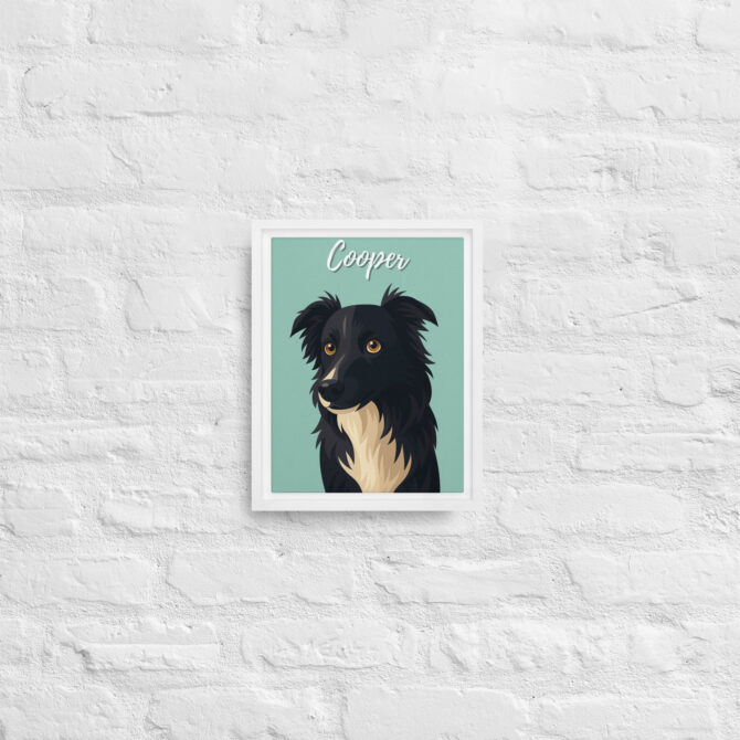 Modern Pet Portrait – Vector Style on Framed Canvas - Image 5