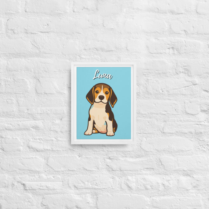 Modern Pet Portrait – Custom Vector Art on Framed Canvas - Non Photo Blue - Image 6