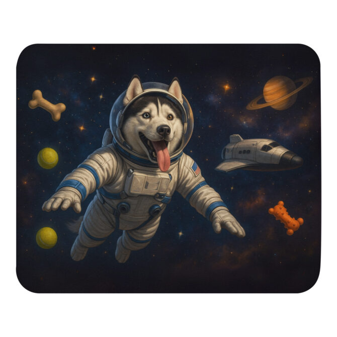 Custom "Space Explorer Pup" Mouse Pad – Your Pet in Outer Space