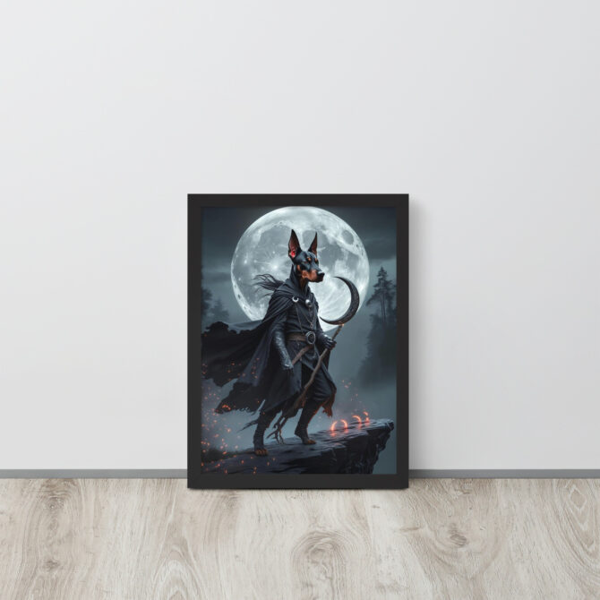 Lunar Shadow Mage – Custom Pet Portrait Poster (Framed) - Image 3