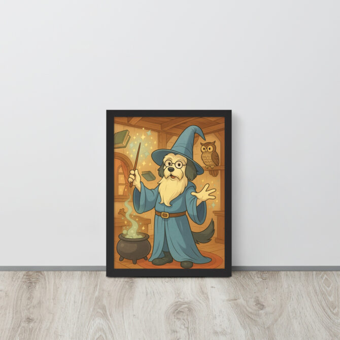 Custom Pet Wizard Portrait – Merlin Style Framed Poster - Image 3