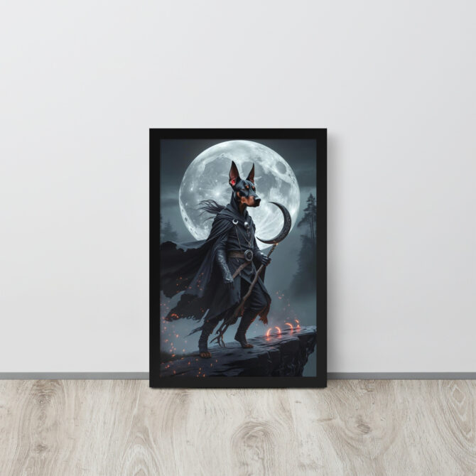 Lunar Shadow Mage – Custom Pet Portrait Poster (Framed) - Image 4