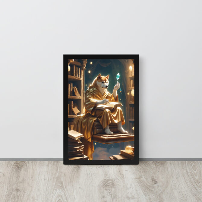 Enchanted Librarian Pet Portrait – Framed Magical Poster - Image 4