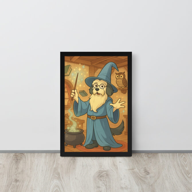 Custom Pet Wizard Portrait – Merlin Style Framed Poster - Image 4