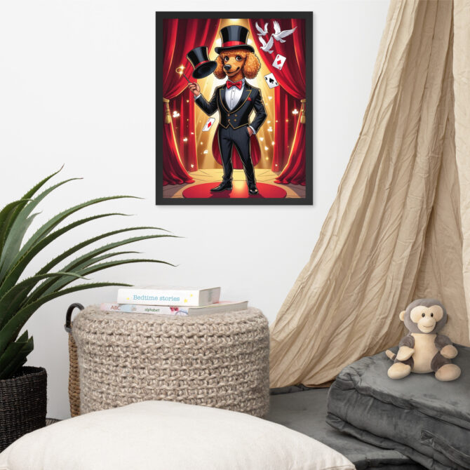 Custom Pet Magician Portrait – Gentleman Illusionist (Framed Premium Poster) - Image 4
