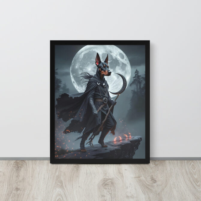 Lunar Shadow Mage – Custom Pet Portrait Poster (Framed)